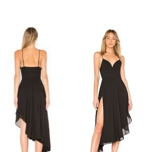 REVOLVE Black High-Low Spaghetti-Strap Dress
